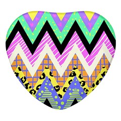 Zigzag-1 Heart Glass Fridge Magnet (4 Pack) by nateshop