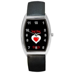 Mom And Dad, Father, Feeling, I Love You, Love Barrel Style Metal Watch by nateshop