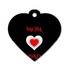 Mom And Dad, Father, Feeling, I Love You, Love Dog Tag Heart (two Sides) by nateshop