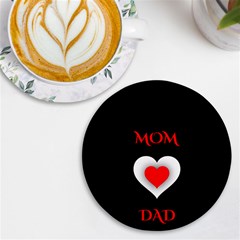 Mom And Dad, Father, Feeling, I Love You, Love Uv Print Round Tile Coaster