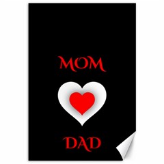 Mom And Dad, Father, Feeling, I Love You, Love Canvas 12  X 18  by nateshop
