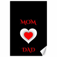 Mom And Dad, Father, Feeling, I Love You, Love Canvas 24  X 36  by nateshop