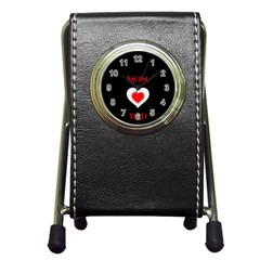 Mom And Dad, Father, Feeling, I Love You, Love Pen Holder Desk Clock by nateshop