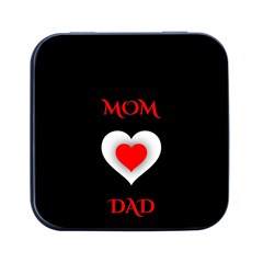 Mom And Dad, Father, Feeling, I Love You, Love Square Metal Box (black)
