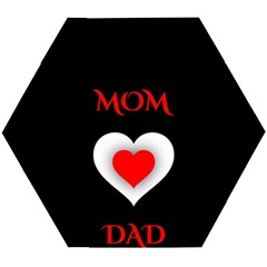 Mom And Dad, Father, Feeling, I Love You, Love Wooden Puzzle Hexagon by nateshop