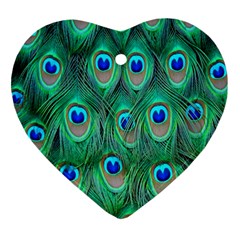Feather, Bird, Pattern, Peacock, Texture Ornament (heart) by nateshop