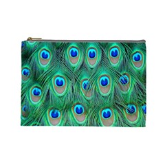 Feather, Bird, Pattern, Peacock, Texture Cosmetic Bag (large) by nateshop