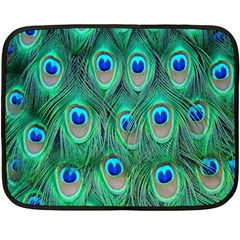Feather, Bird, Pattern, Peacock, Texture Two Sides Fleece Blanket (mini) by nateshop