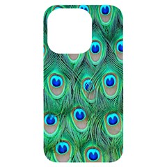 Feather, Bird, Pattern, Peacock, Texture Iphone 14 Pro Black Uv Print Case by nateshop
