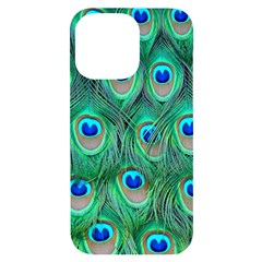 Peacock Feathers, Bonito, Bird, Blue, Colorful, Feathers Iphone 14 Pro Max Black Uv Print Case by nateshop