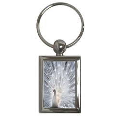 White Feathers, Animal, Bird, Feather, Peacock Key Chain (rectangle) by nateshop