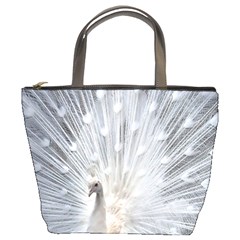 White Feathers, Animal, Bird, Feather, Peacock Bucket Bag by nateshop