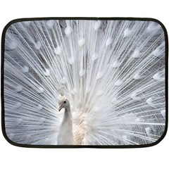 White Feathers, Animal, Bird, Feather, Peacock Two Sides Fleece Blanket (mini) by nateshop