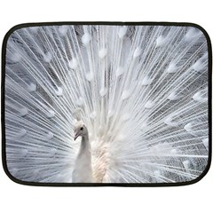 White Feathers, Animal, Bird, Feather, Peacock Fleece Blanket (mini) by nateshop