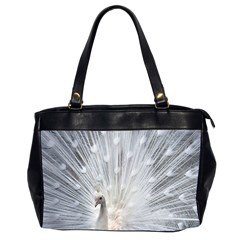 White Feathers, Animal, Bird, Feather, Peacock Oversize Office Handbag (2 Sides) by nateshop