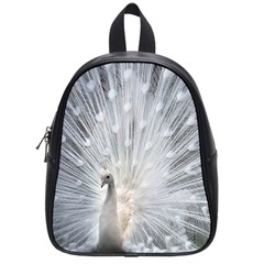 White Feathers, Animal, Bird, Feather, Peacock School Bag (small) by nateshop