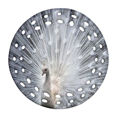 White Feathers, Animal, Bird, Feather, Peacock Ornament (round Filigree) by nateshop