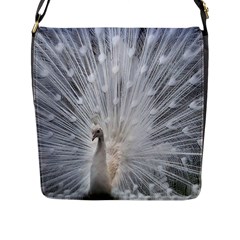 White Feathers, Animal, Bird, Feather, Peacock Flap Closure Messenger Bag (l) by nateshop