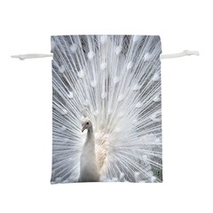 White Feathers, Animal, Bird, Feather, Peacock Lightweight Drawstring Pouch (l) by nateshop