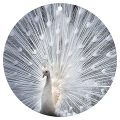 White Feathers, Animal, Bird, Feather, Peacock Uv Print Acrylic Ornament Round by nateshop