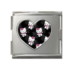 Hello Kitty, Pattern, Supreme Mega Link Heart Italian Charm (18mm) by nateshop