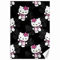 Hello Kitty, Pattern, Supreme Canvas 12  X 18  by nateshop