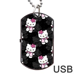 Hello Kitty, Pattern, Supreme Dog Tag Usb Flash (one Side) by nateshop