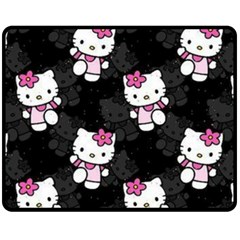 Hello Kitty, Pattern, Supreme Two Sides Fleece Blanket (medium) by nateshop