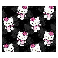 Hello Kitty, Pattern, Supreme Two Sides Premium Plush Fleece Blanket (small) by nateshop