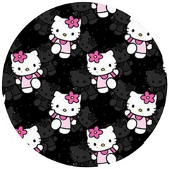 Hello Kitty, Pattern, Supreme Wooden Puzzle Round by nateshop