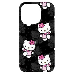 Hello Kitty, Pattern, Supreme Iphone 14 Pro Black Uv Print Case by nateshop