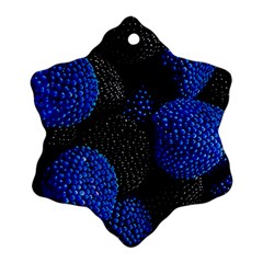 Berry, One,berry Blue Black Snowflake Ornament (two Sides) by nateshop