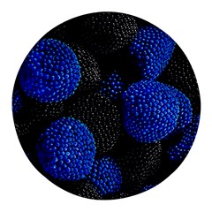 Berry, One,berry Blue Black Round Glass Fridge Magnet (4 Pack) by nateshop