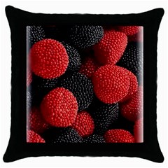 Berry,curved, Edge, Throw Pillow Case (black)