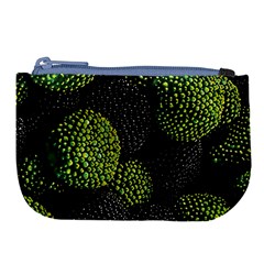 Berry,note, Green, Raspberries Large Coin Purse by nateshop