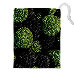 Berry,note, Green, Raspberries Drawstring Pouch (4xl) by nateshop