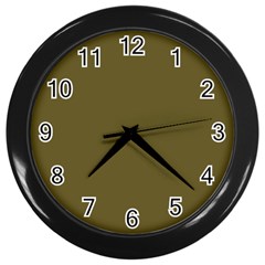 Brown, Color, Background, Monochrome, Minimalism Wall Clock (black) by nateshop