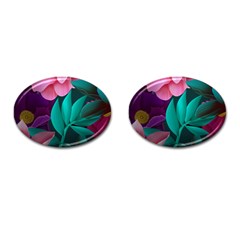 Eaves, Mate, Pink, Purple, Stock Wall Cufflinks (Oval)