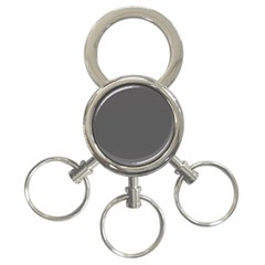 Gray, Color, Background, Monochrome, Minimalism 3-ring Key Chain by nateshop