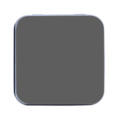 Gray, Color, Background, Monochrome, Minimalism Square Metal Box (black) by nateshop