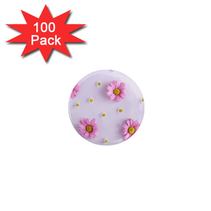 Springpurple Flower On A Purple Background 1  Mini Magnets (100 pack) 