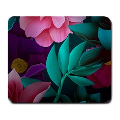 flowers, Mate, Pink, Purple, Stock Wall Large Mousepad