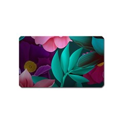 Flowers, Mate, Pink, Purple, Stock Wall Magnet (name Card) by nateshop