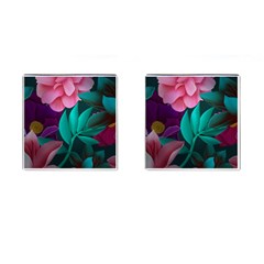 Flowers, Mate, Pink, Purple, Stock Wall Cufflinks (square) by nateshop