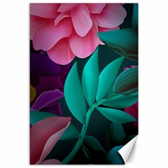 Flowers, Mate, Pink, Purple, Stock Wall Canvas 24  X 36  by nateshop