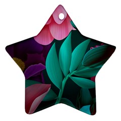 Flowers, Mate, Pink, Purple, Stock Wall Star Ornament (two Sides) by nateshop