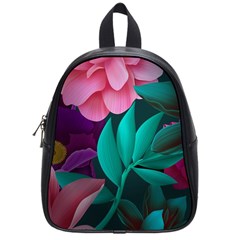 Flowers, Mate, Pink, Purple, Stock Wall School Bag (small) by nateshop