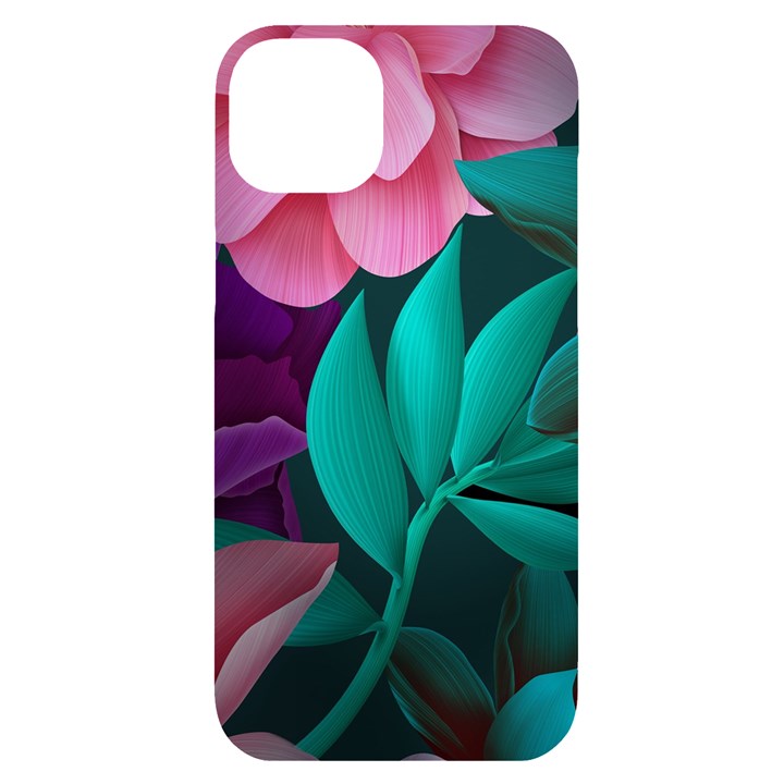 flowers, Mate, Pink, Purple, Stock Wall iPhone 14 Plus Black UV Print Case