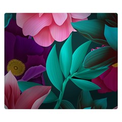 Flowers, Mate, Pink, Purple, Stock Wall Premium Plush Fleece Blanket (small) by nateshop