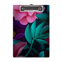 Flowers, Mate, Pink, Purple, Stock Wall A5 Acrylic Clipboard by nateshop